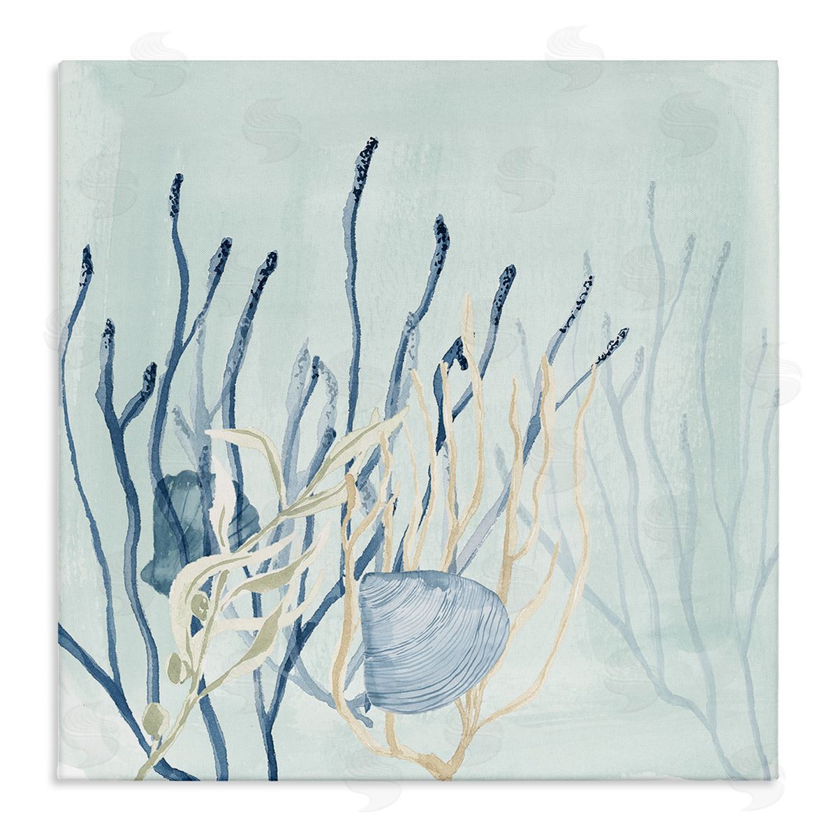 Lucille Price Layered Seashells Coral Underwater Stretched Canvas Wall Art Print