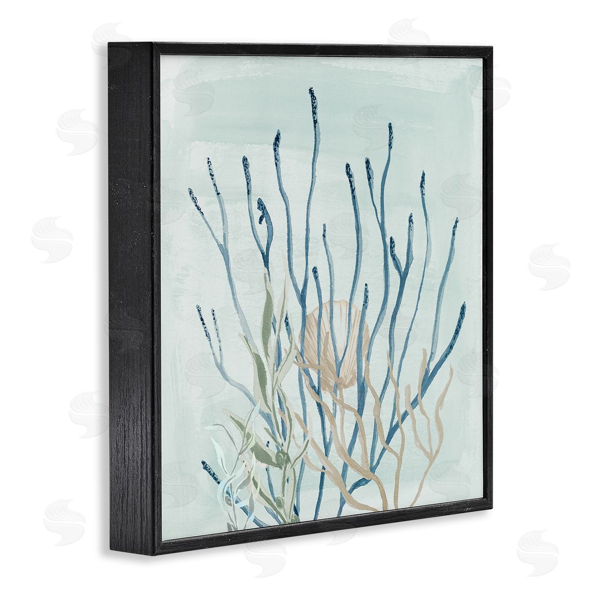 Lucille Price Layered Water Sea Life Coral Black Framed Glicee Wall Art Print