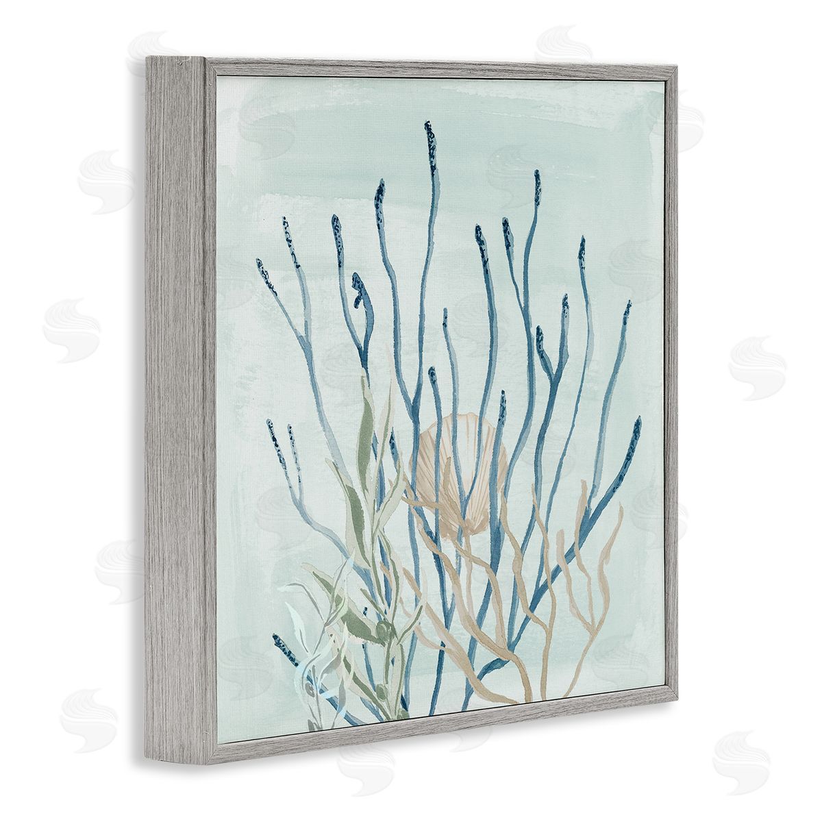 Lucille Price Layered Water Sea Life Coral Gray Framed Glicee Wall Art Print