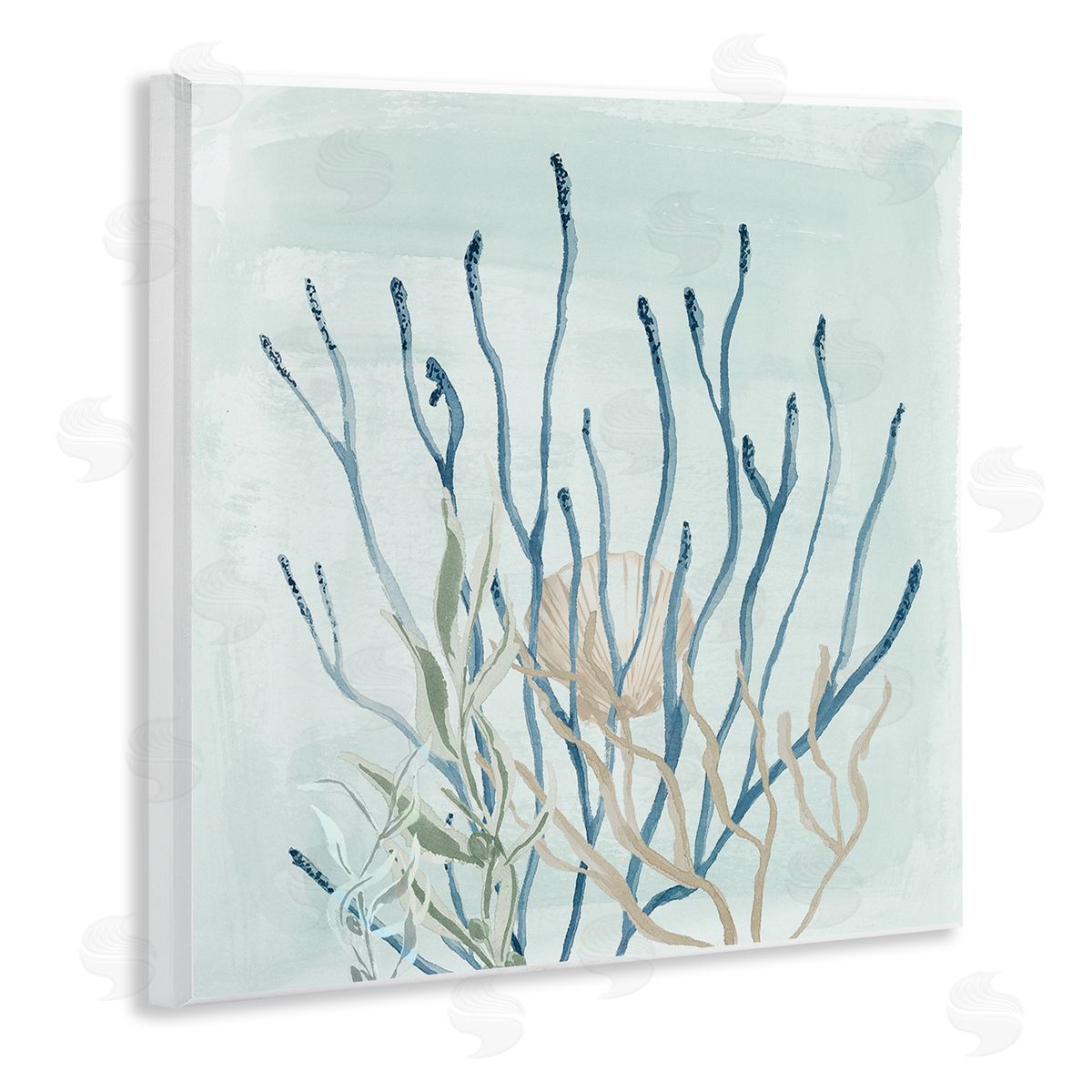 Lucille Price Layered Water Sea Life Coral Wooden Wall Plaque Art Print