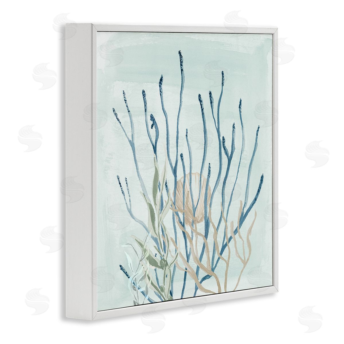 Lucille Price Layered Water Sea Life Coral White Framed Glicee Wall Art Print