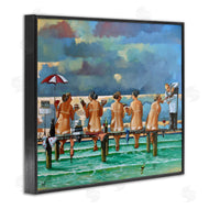 Ronald West | Women on Dock with Tan Lines