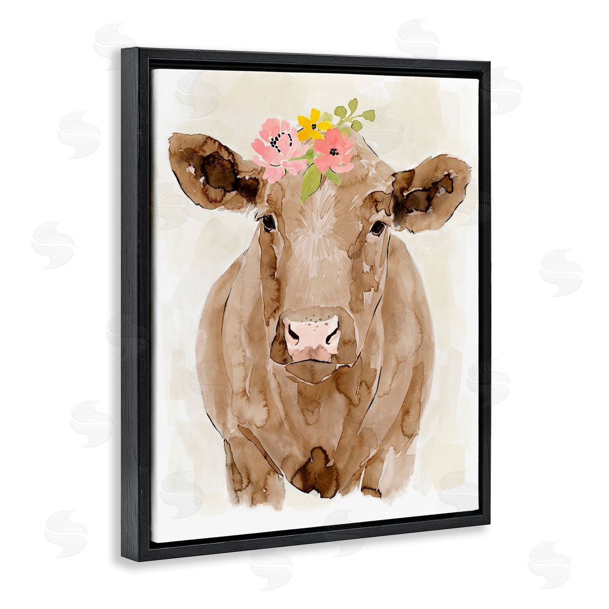 Victoria Barnes Delicate Blooms Cow Portrait