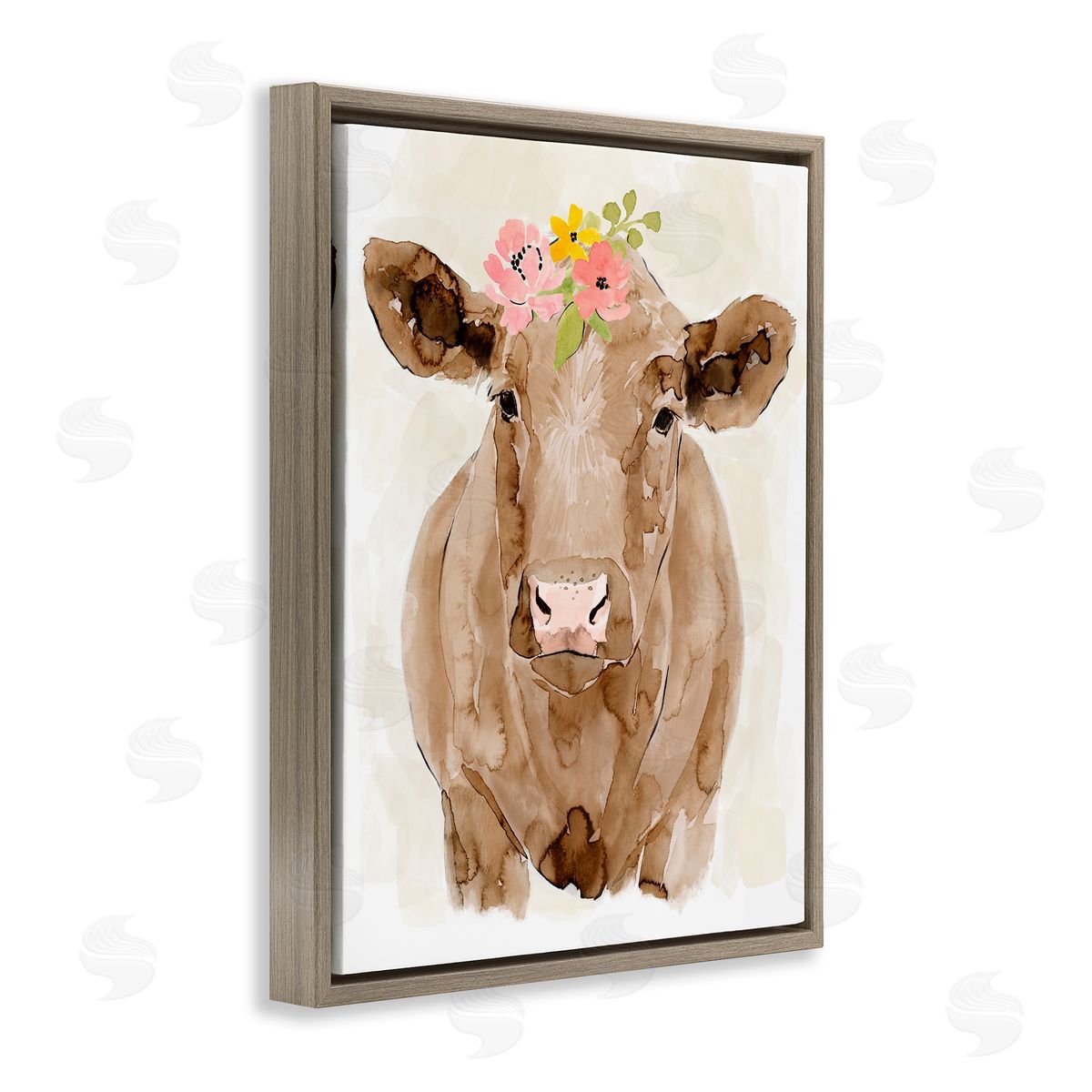 Victoria Barnes Delicate Blooms Cow Portrait
