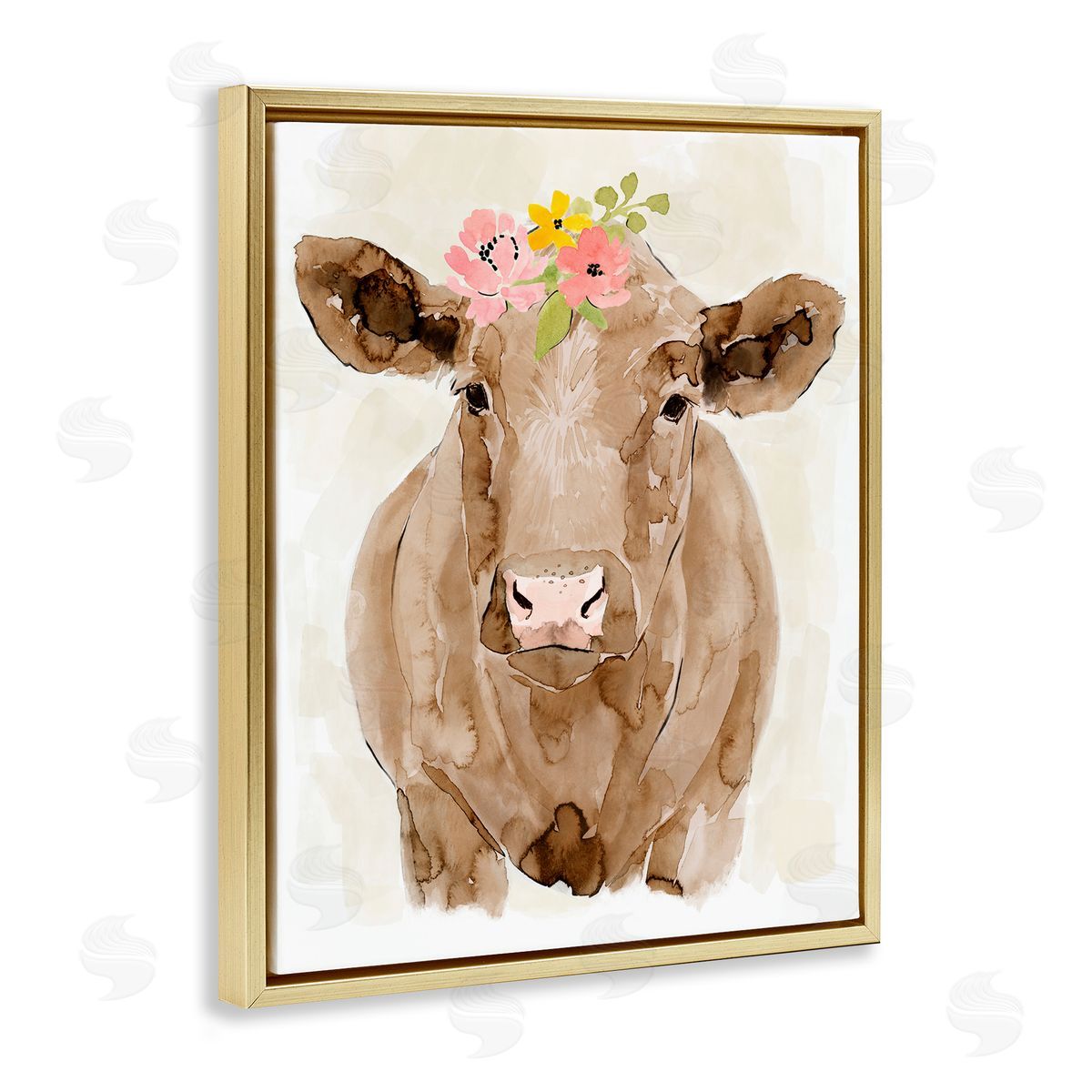 Victoria Barnes Delicate Blooms Cow Portrait