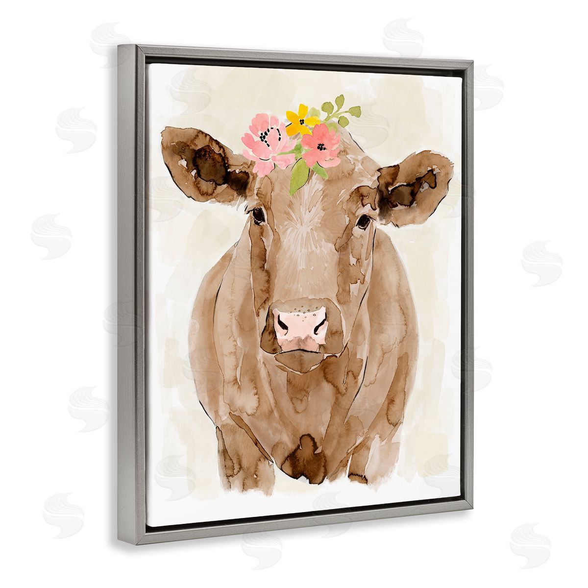 Victoria Barnes Delicate Blooms Cow Portrait