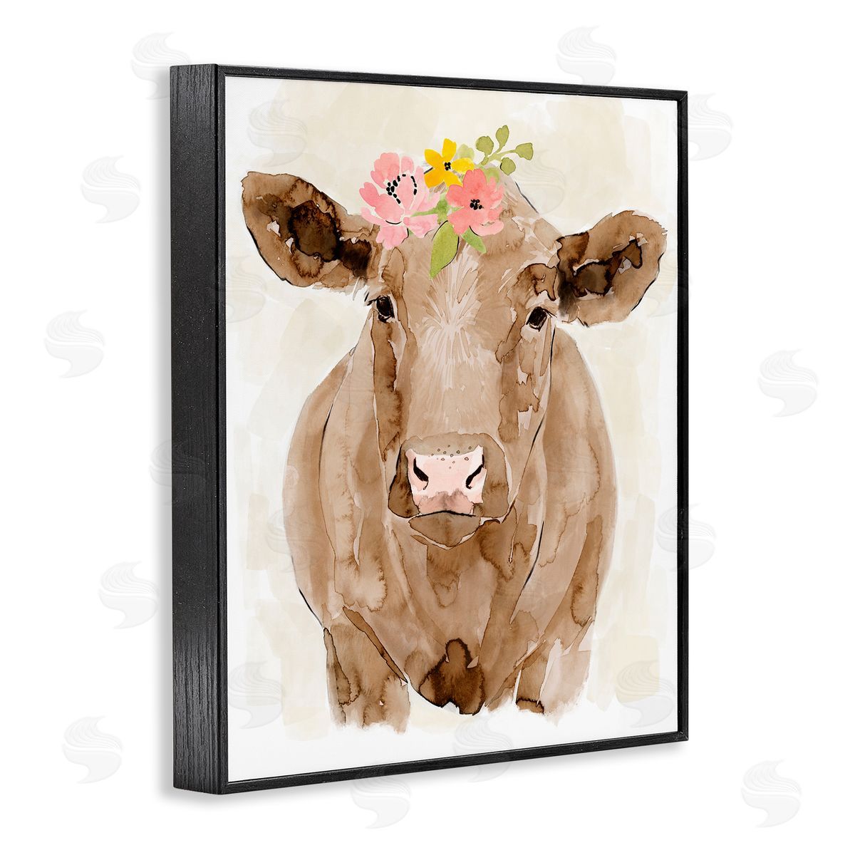 Victoria Barnes Delicate Blooms Cow Portrait