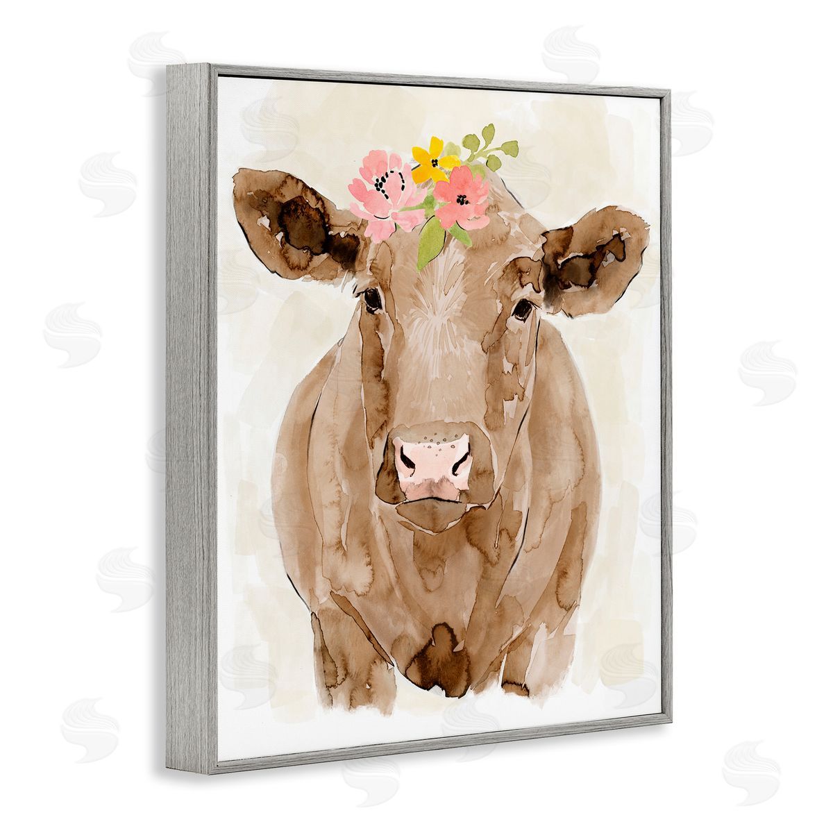Victoria Barnes Delicate Blooms Cow Portrait