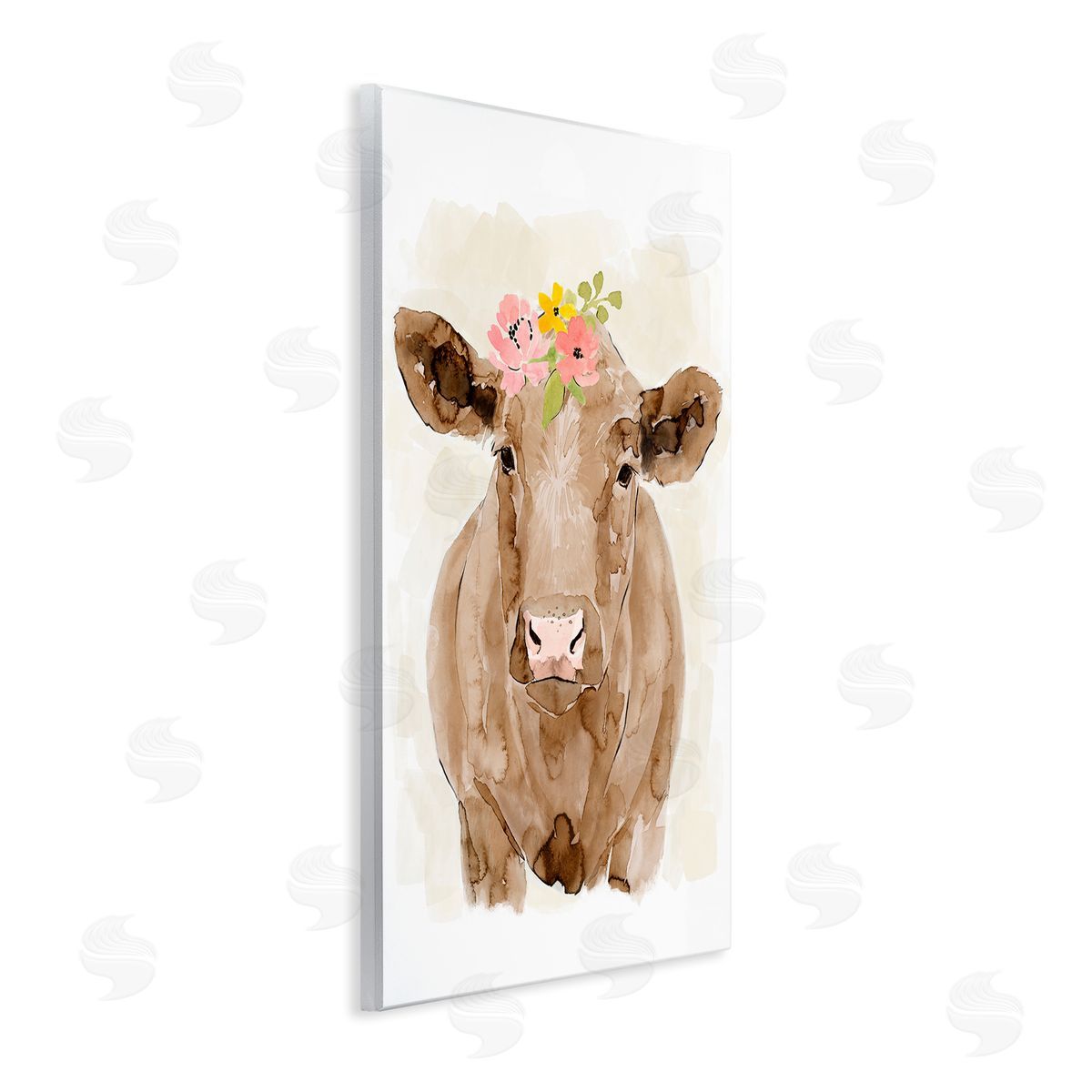 Victoria Barnes Delicate Blooms Cow Portrait