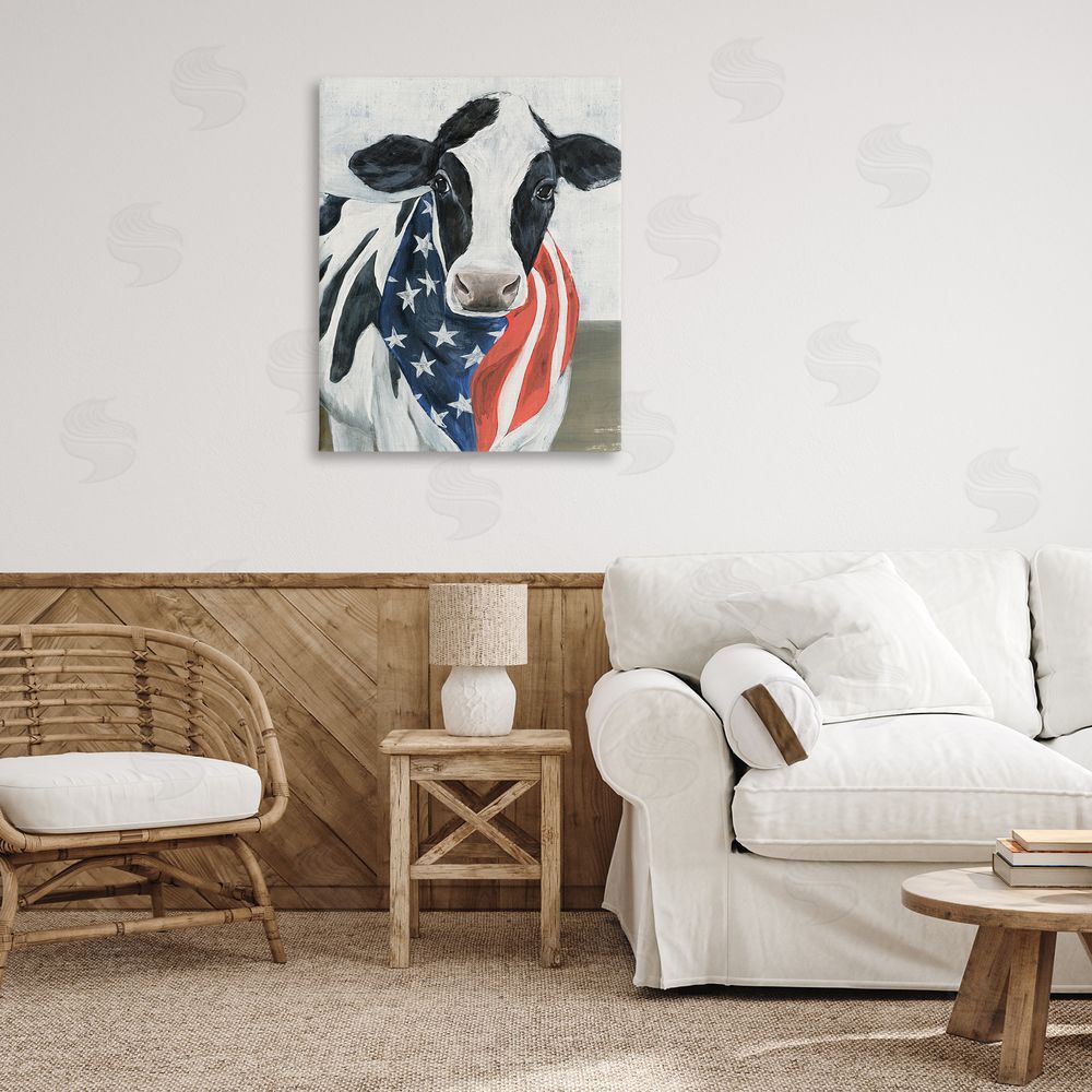Annie Warren Farm Cow American Flag Animal
