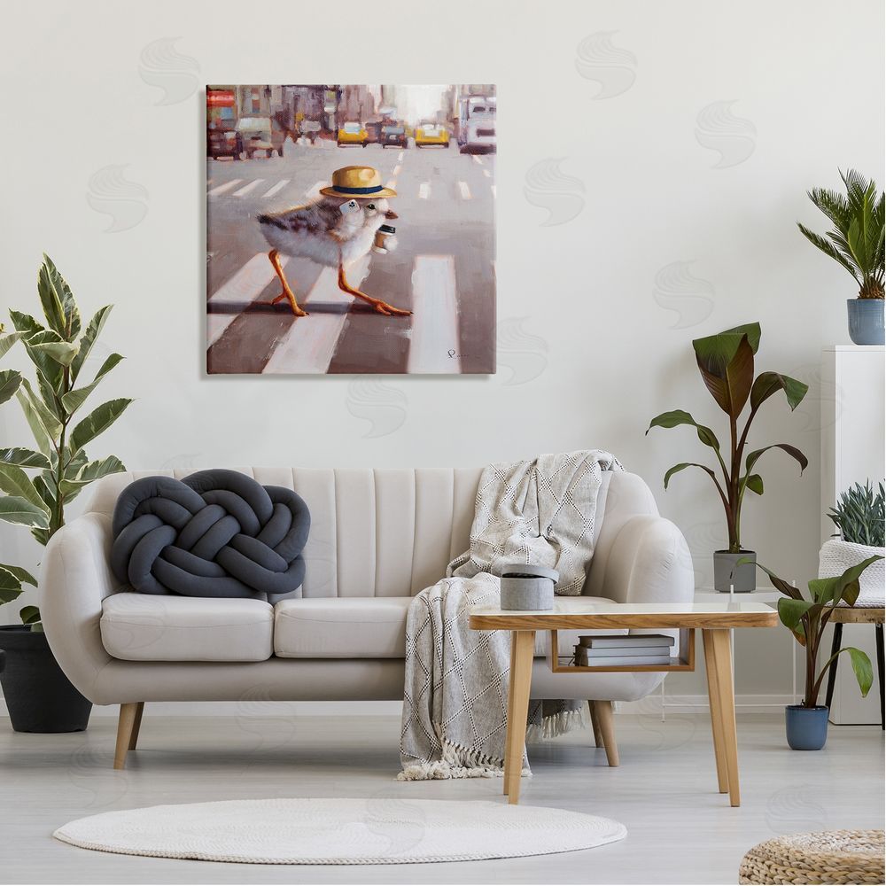 Lucia Heffernan Bird Crosswalk Urban City Street Canvas Wall Art in Room
