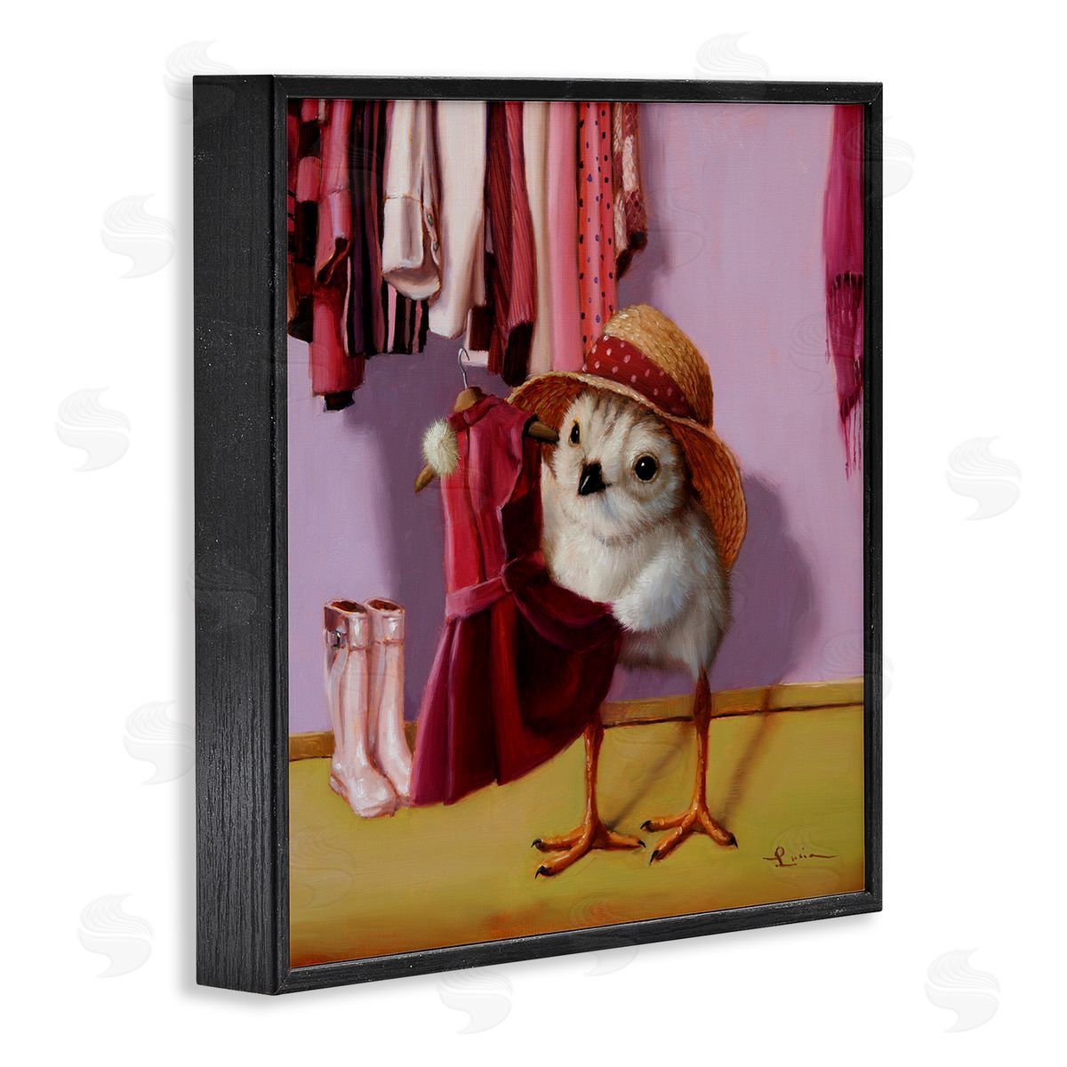 Lucia Heffernan Bird Pink Dressing Room Clothes Black Framed Glicee Wall Art Print