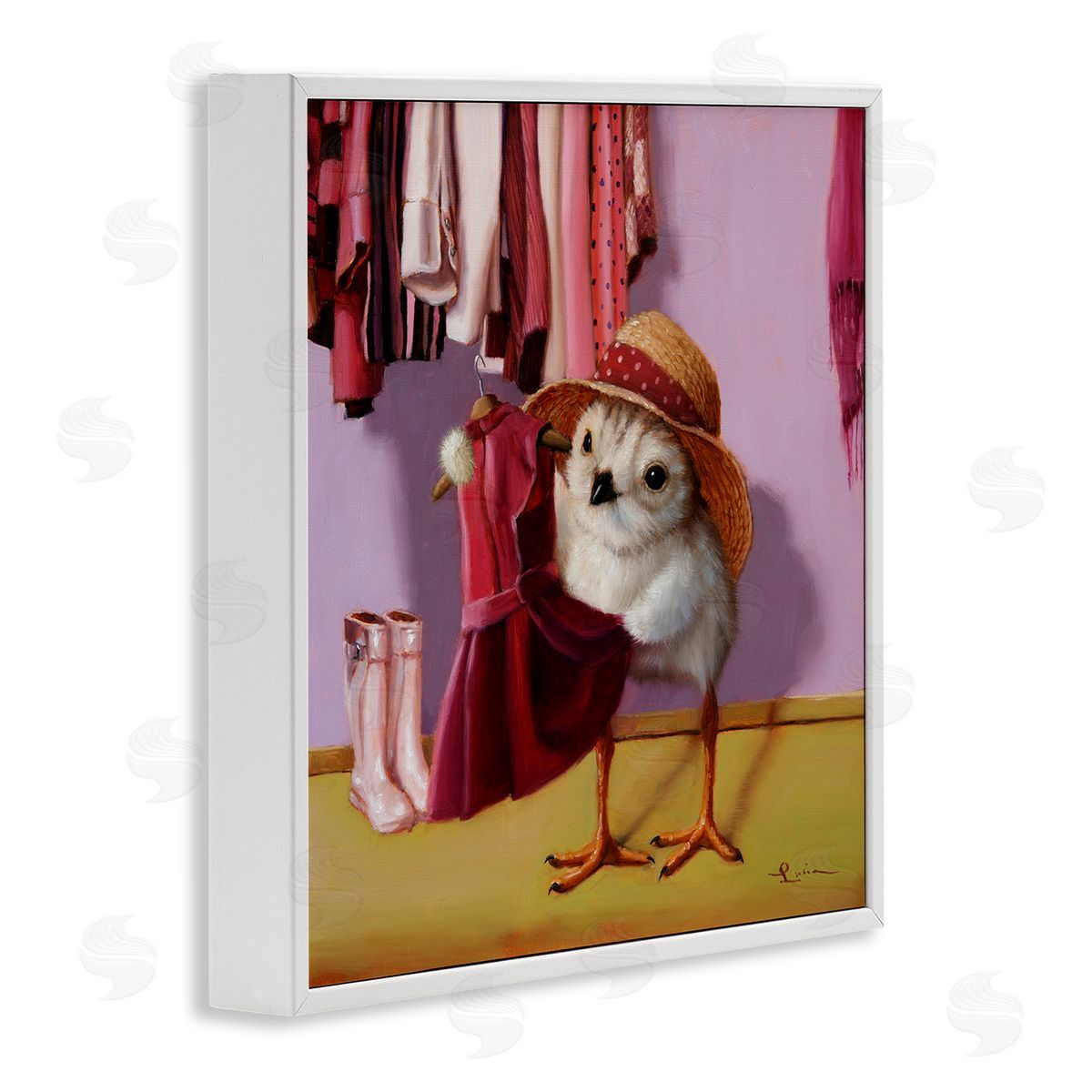 Lucia Heffernan Bird Pink Dressing Room Clothes White Framed Glicee Wall Art Print