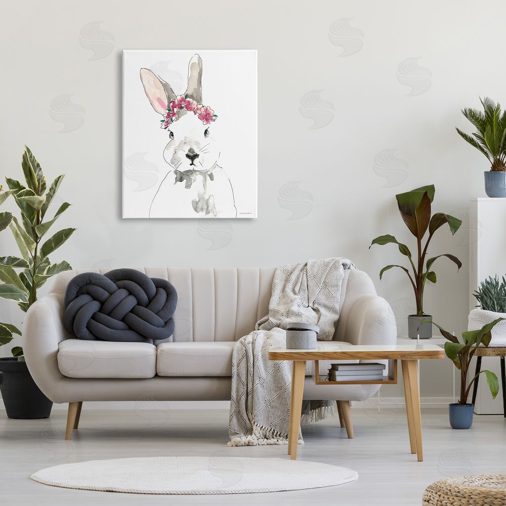 Kamdon Kreations Bunny Pink Flower Doodle