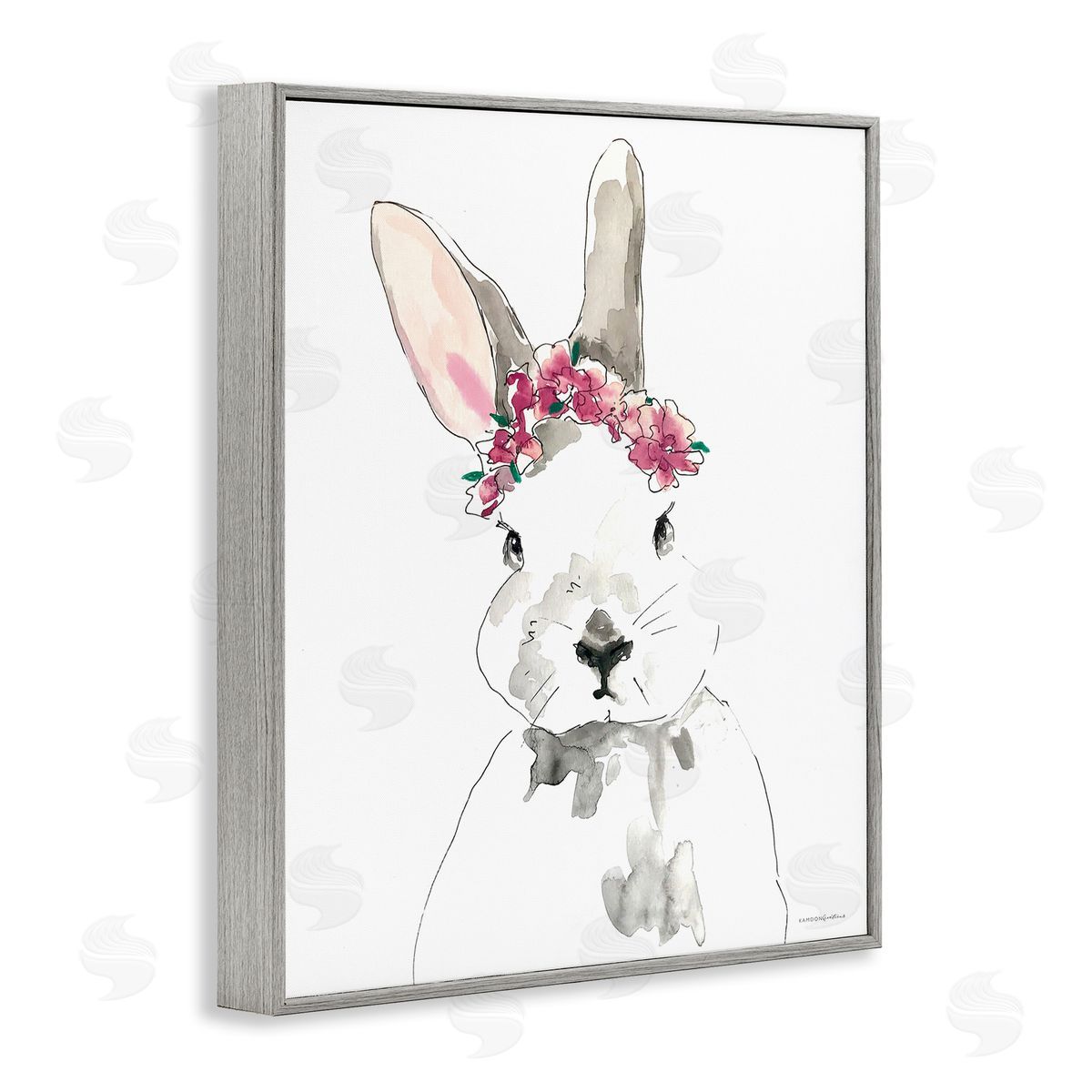 Kamdon Kreations Bunny Pink Flower Doodle