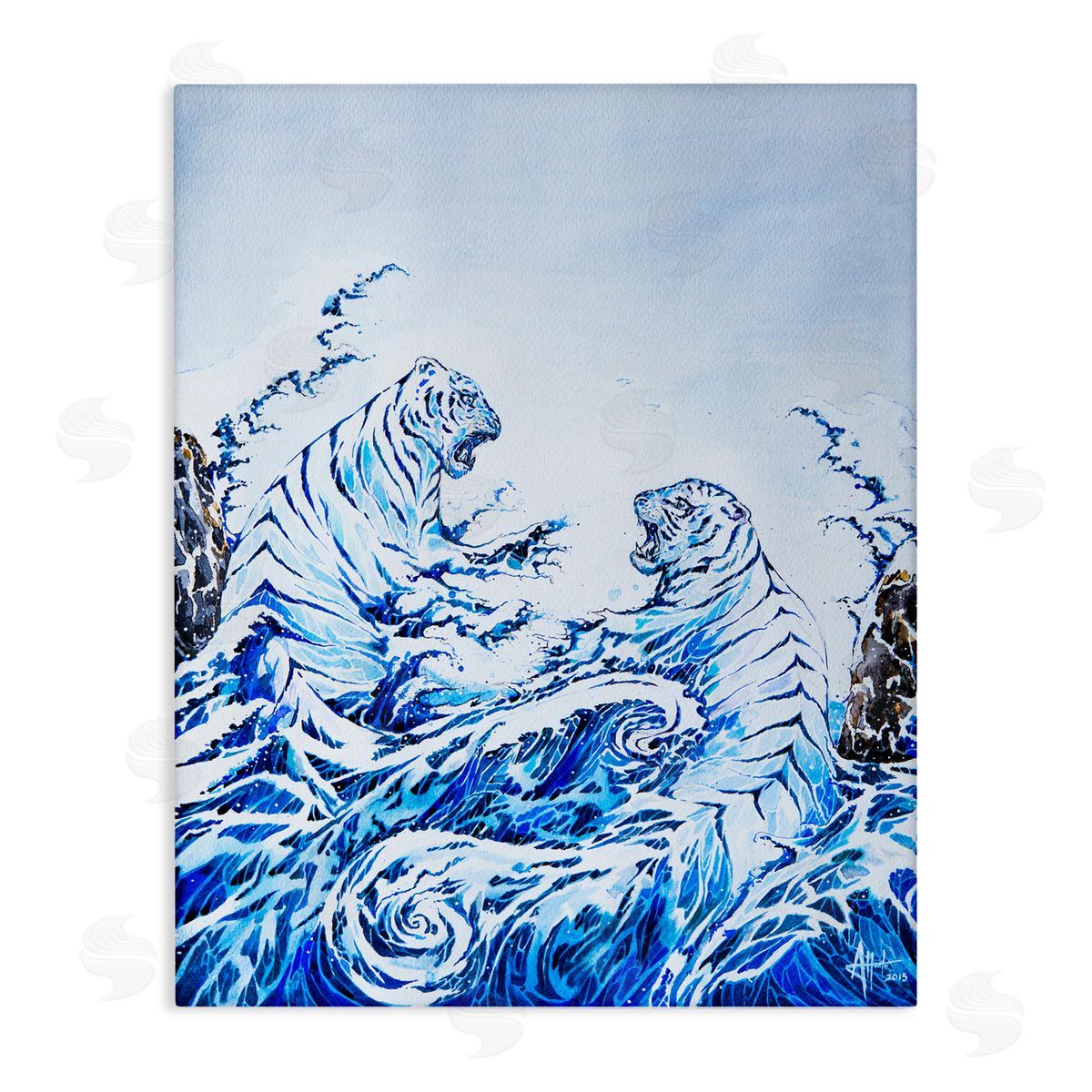 Marc Allante Dueling Tigers Ocean Waves