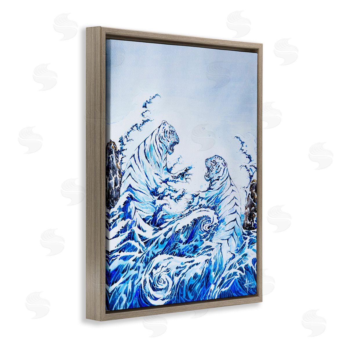 Marc Allante Dueling Tigers Ocean Waves