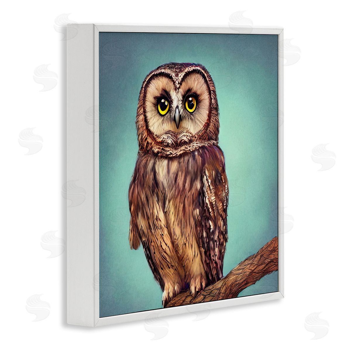 Alpenglow Workshop Beautiful Owl Wildlife Portrait White Framed Glicee Wall Art Print
