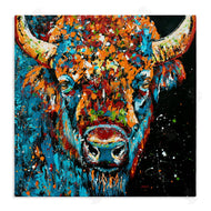 Jen Seeley | Modern Bison with Paint Splatter