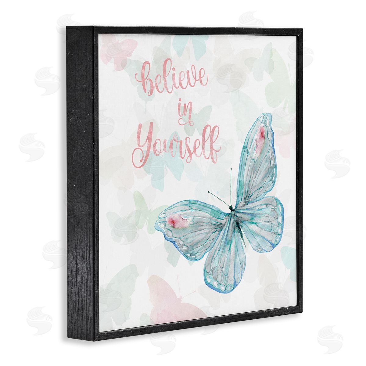 Carol Robinson Believe In Yourself Butterfly Phrase Black Framed Glicee Wall Art Print