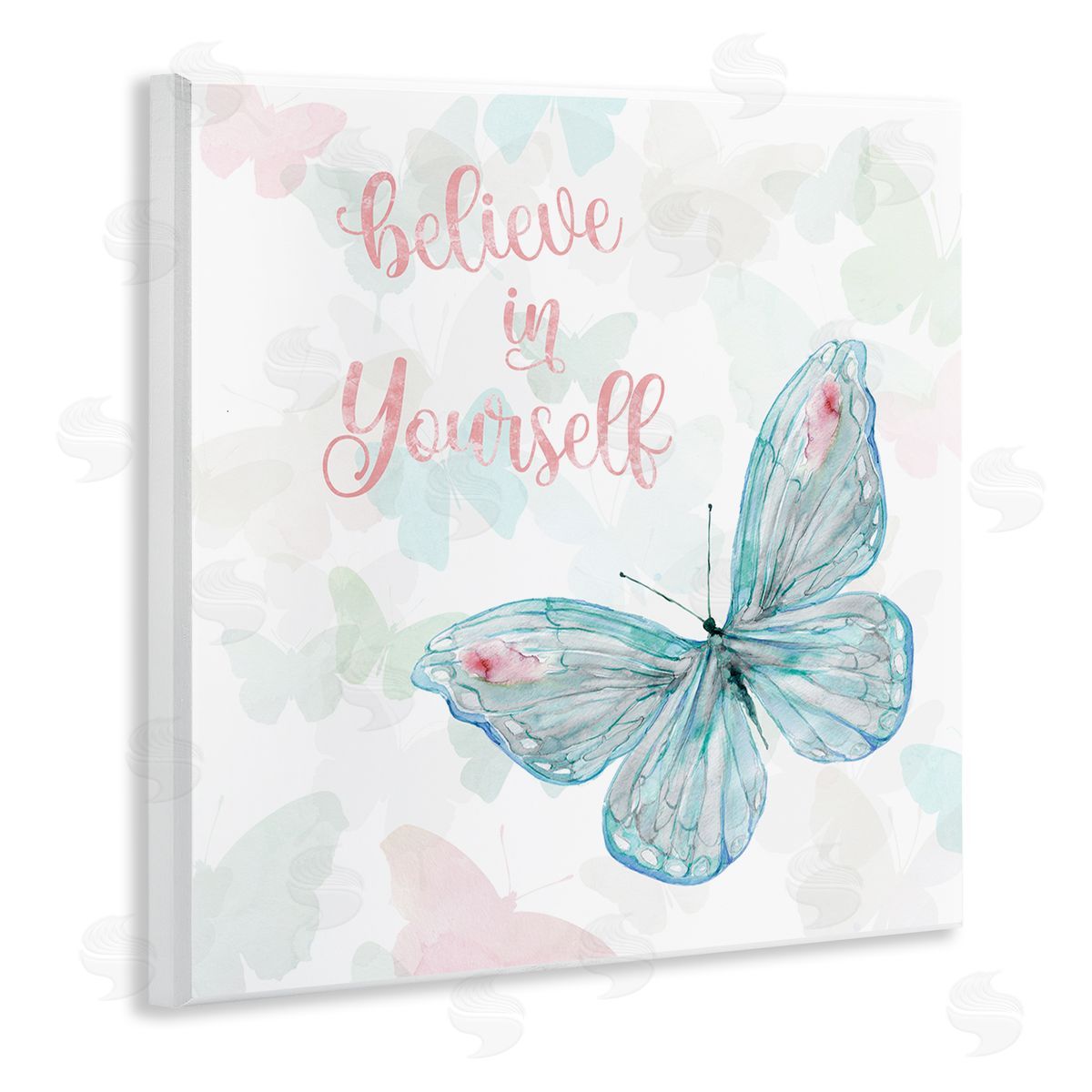 Carol Robinson Believe In Yourself Butterfly Phrase Wooden Wall Plaque Art Print