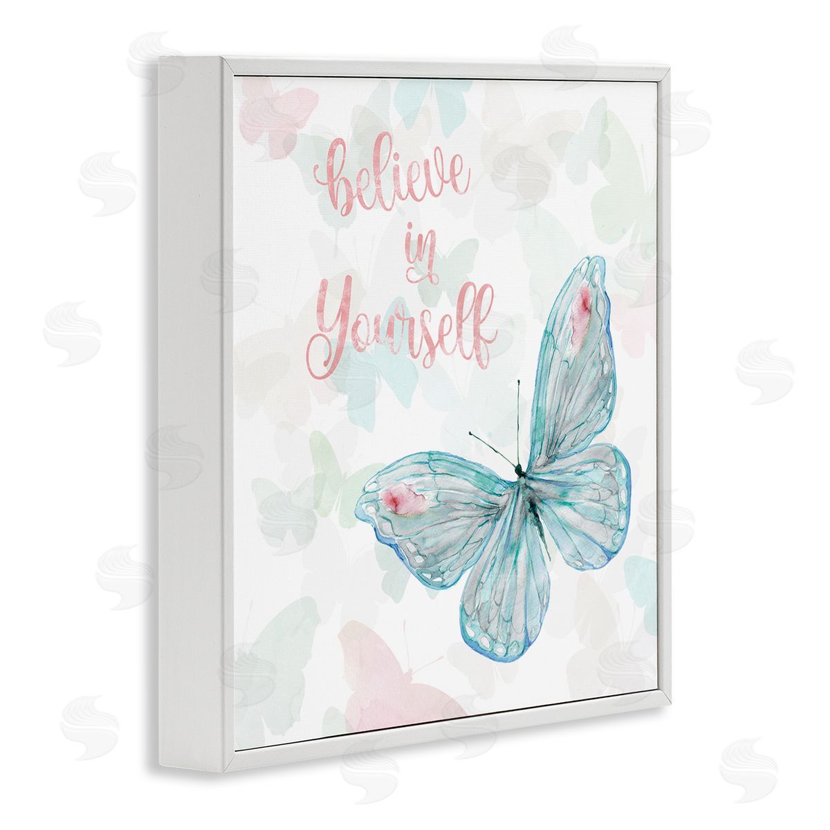 Carol Robinson Believe In Yourself Butterfly Phrase White Framed Glicee Wall Art Print