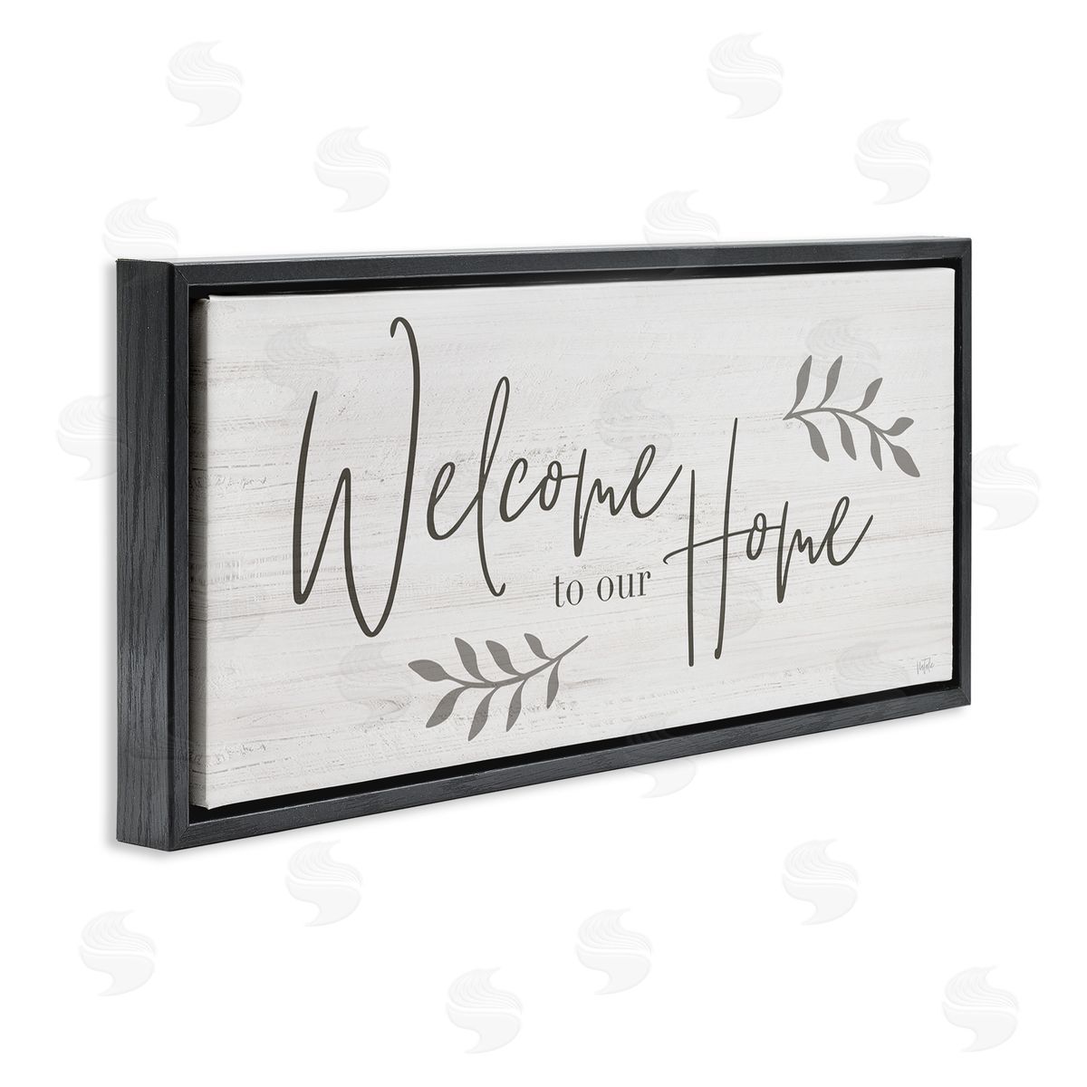 Welcome To Our Home Country Sign Black Floating Frame Canvas Wall Art, Home Decor by Natalie Carpentieri