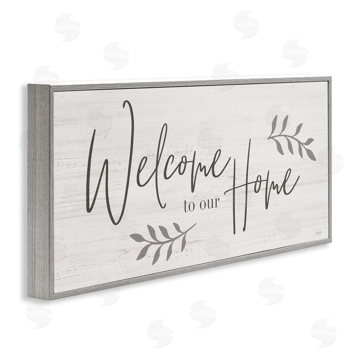 Welcome To Our Home Country Sign Grey Frame Print Wall Art, Home Decor by Natalie Carpentieri