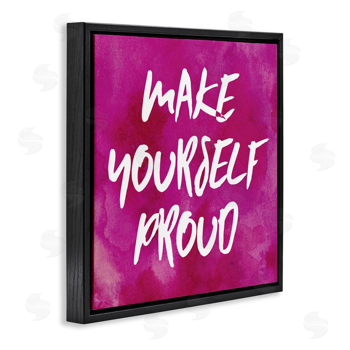 Natalie Sizemore Bold Make Yourself Proud Phrase Black Floating Frame Canvas Wall Art Print