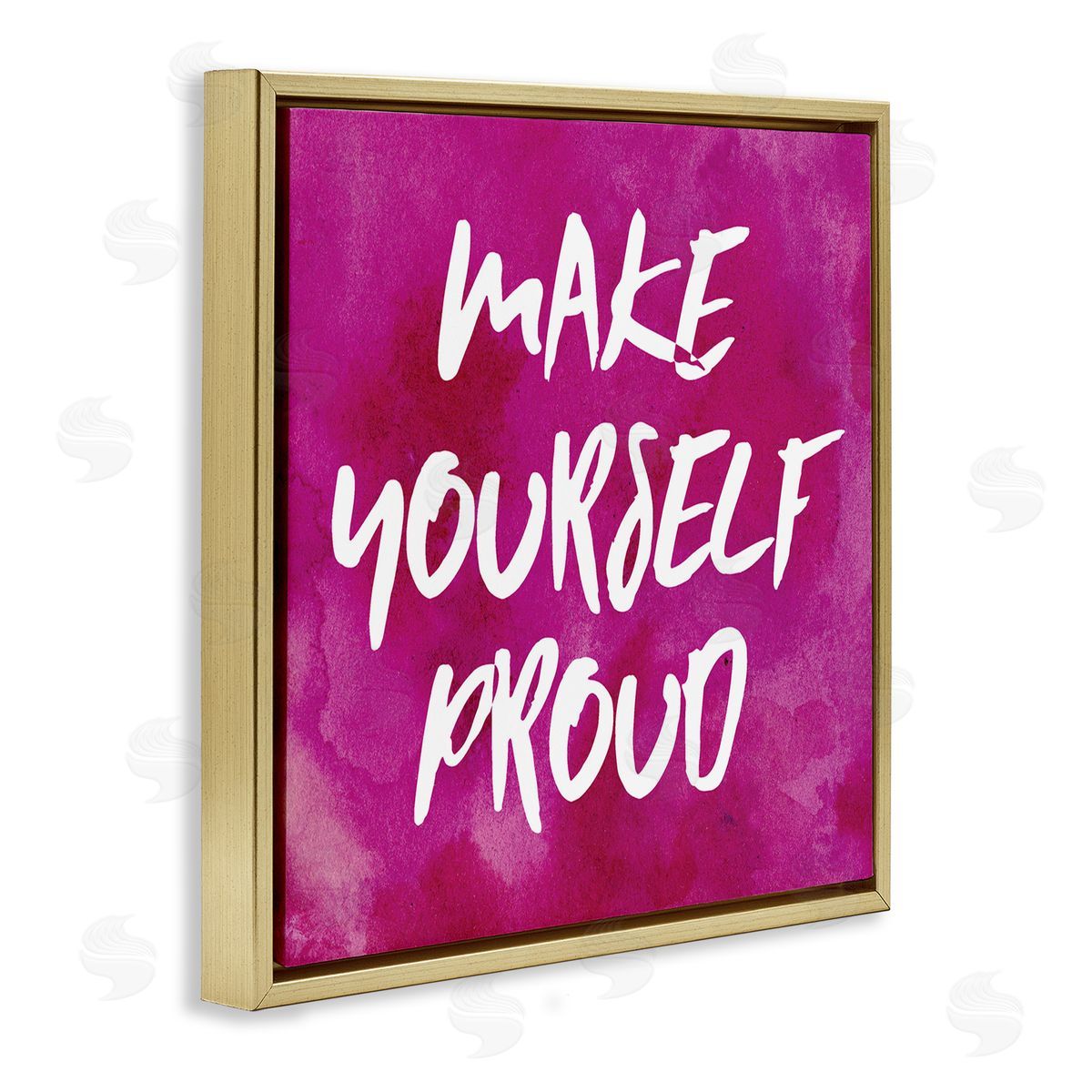 Natalie Sizemore Bold Make Yourself Proud Phrase Gold Floating Frame Canvas Wall Art Print