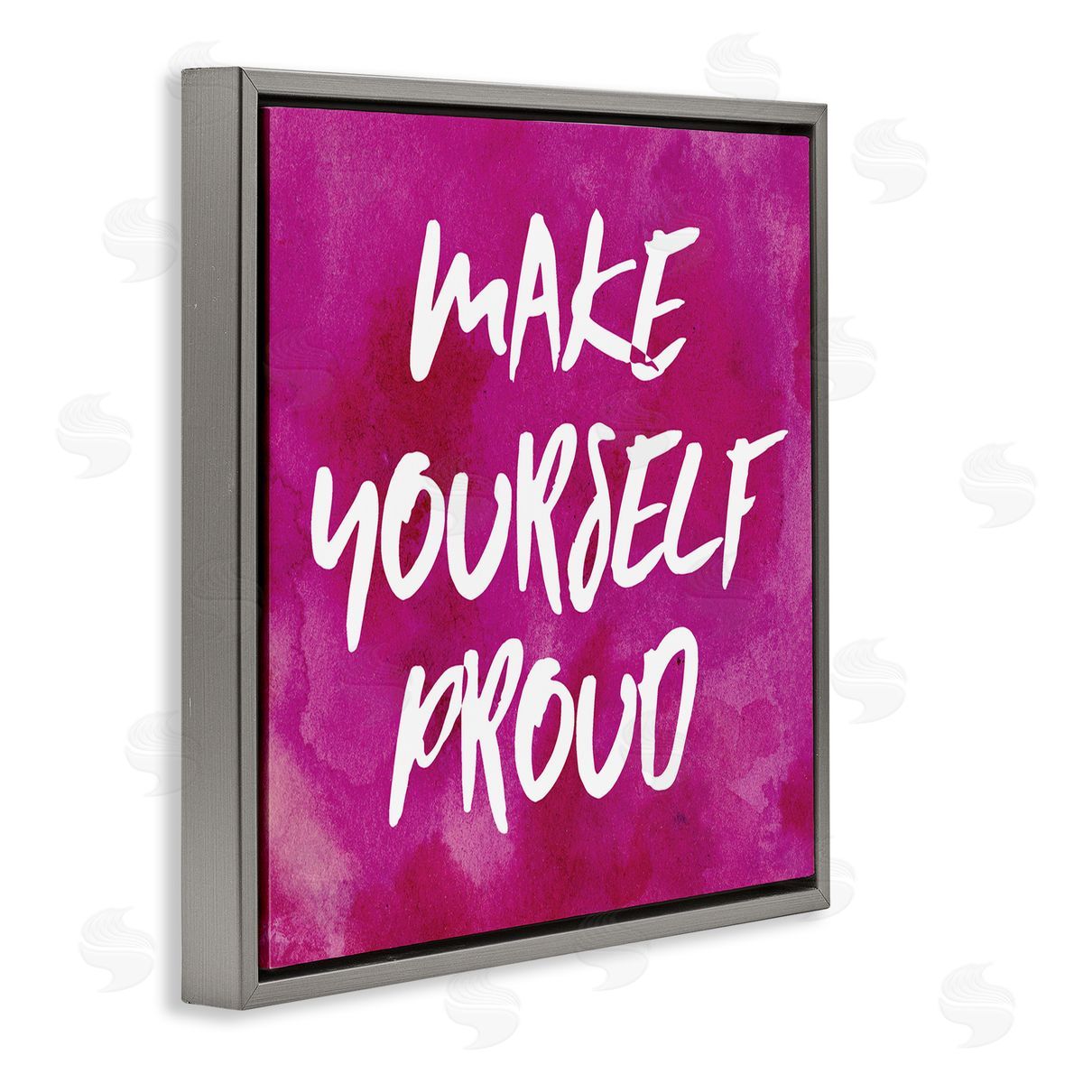 Natalie Sizemore Bold Make Yourself Proud Phrase Gray Floating Frame Canvas Wall Art Print