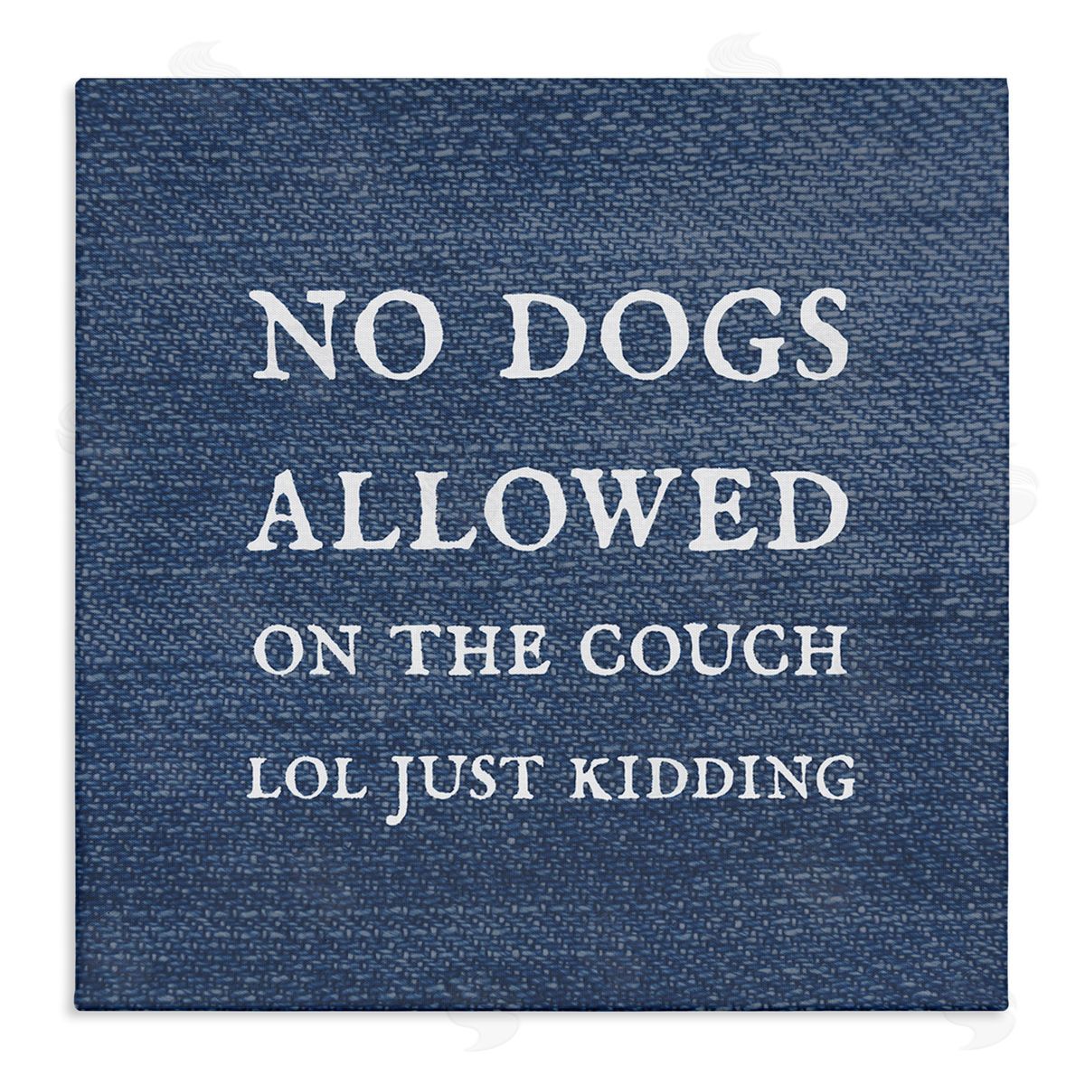 Stupell Studio No Dogs Allowed Just Kidding Funny Pet Stretched Canvas Wall Art Print
