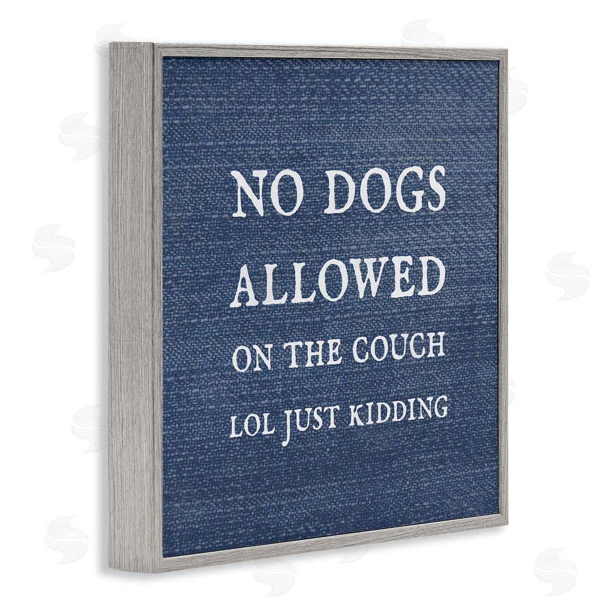 Stupell Studio No Dogs Allowed Just Kidding Funny Pet Gray Framed Glicee Wall Art Print