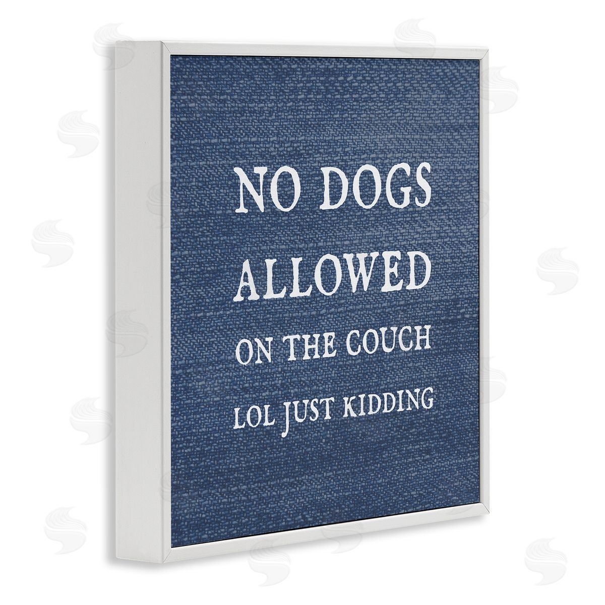 Stupell Studio No Dogs Allowed Just Kidding Funny Pet White Framed Glicee Wall Art Print