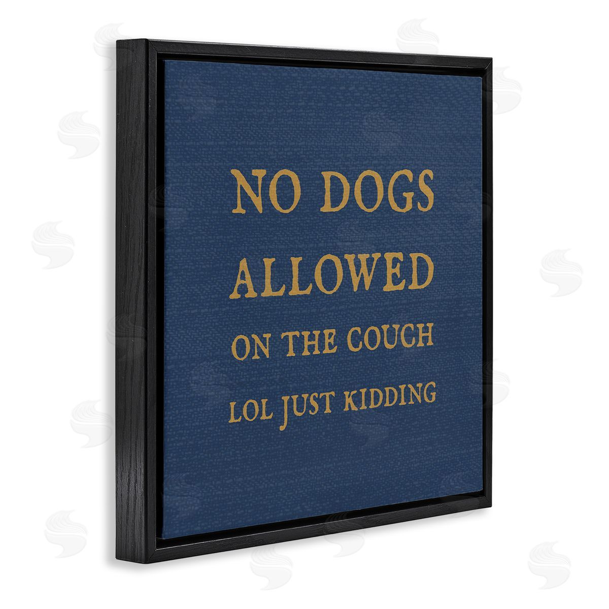 Stupell Studio Funny No Dogs Allowed Pet Phrase Black Floating Frame Canvas Wall Art Print