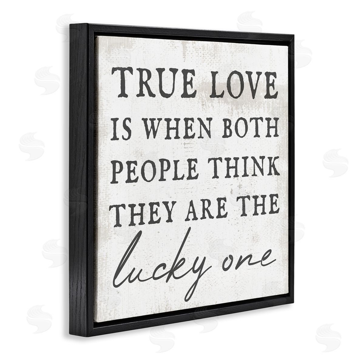 True Love Romantic Phrase Black Floating Frame Canvas Wall Art, Home Decor by Stupell Studio