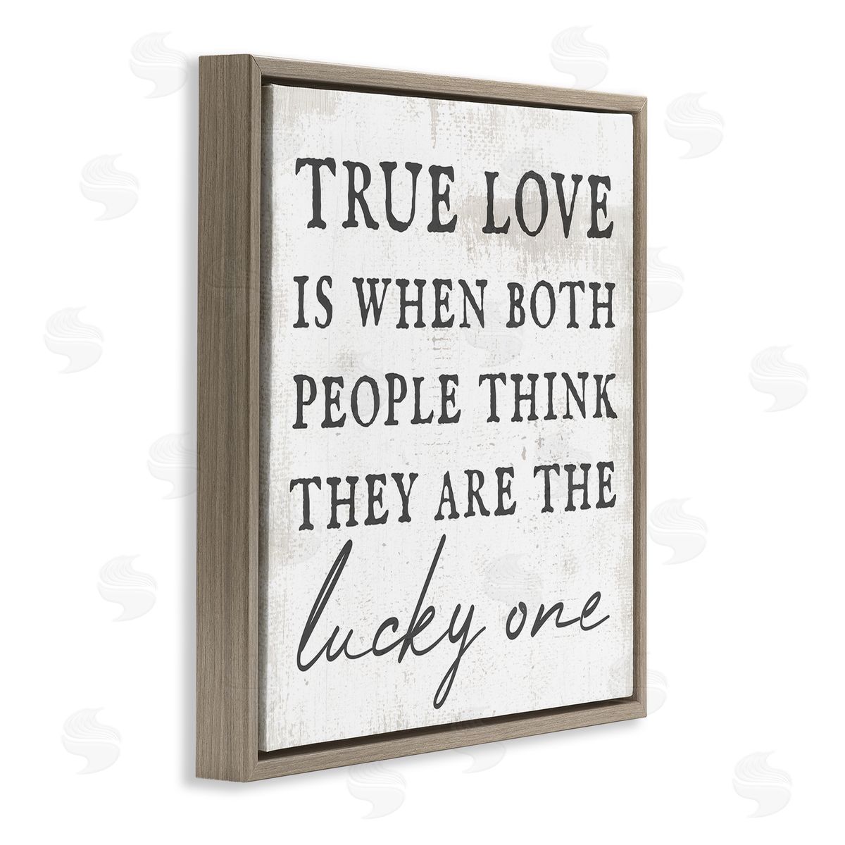 True Love Romantic Phrase Brown Floating Frame Canvas Wall Art, Home Decor by Stupell Studio