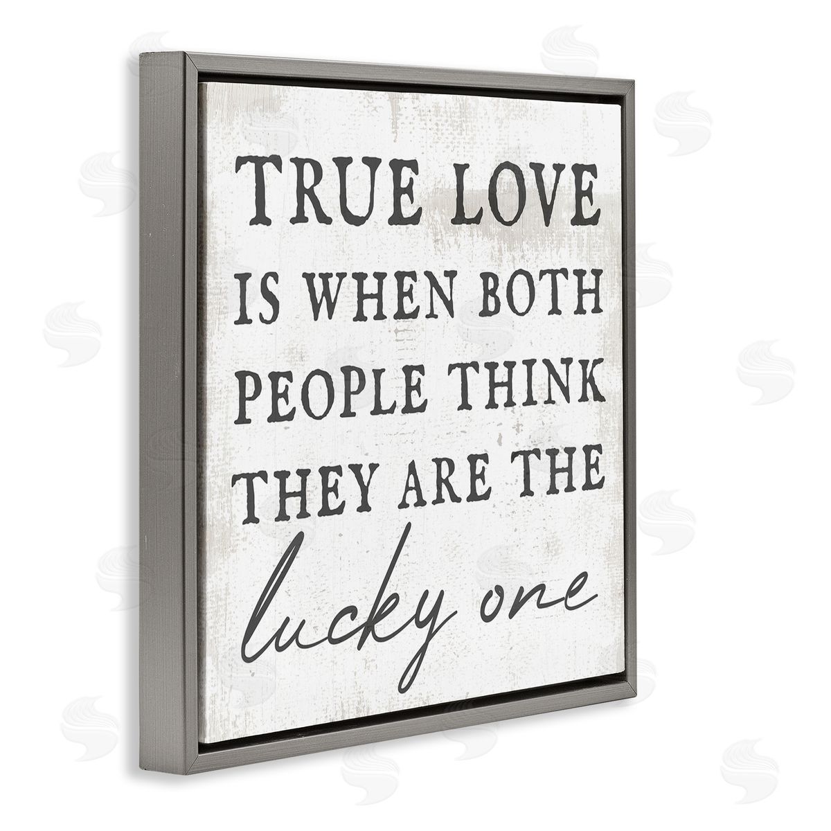 True Love Romantic Phrase Grey Floating Frame Canvas Wall Art, Home Decor by Stupell Studio