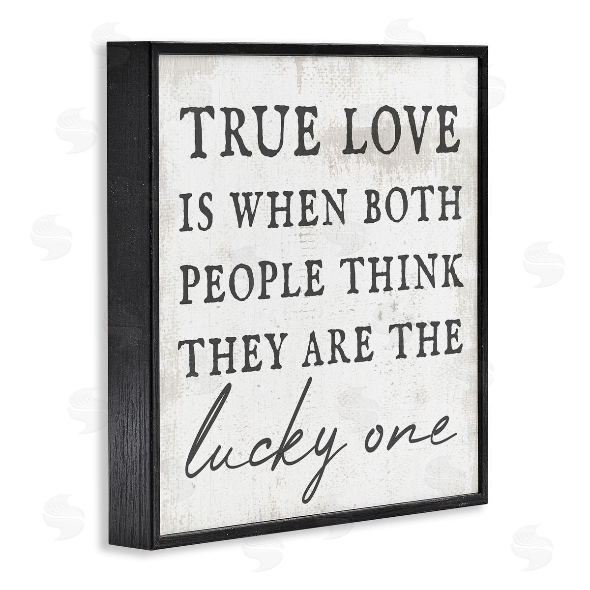 True Love Romantic Phrase Black Frame Print Wall Art, Home Decor by Stupell Studio