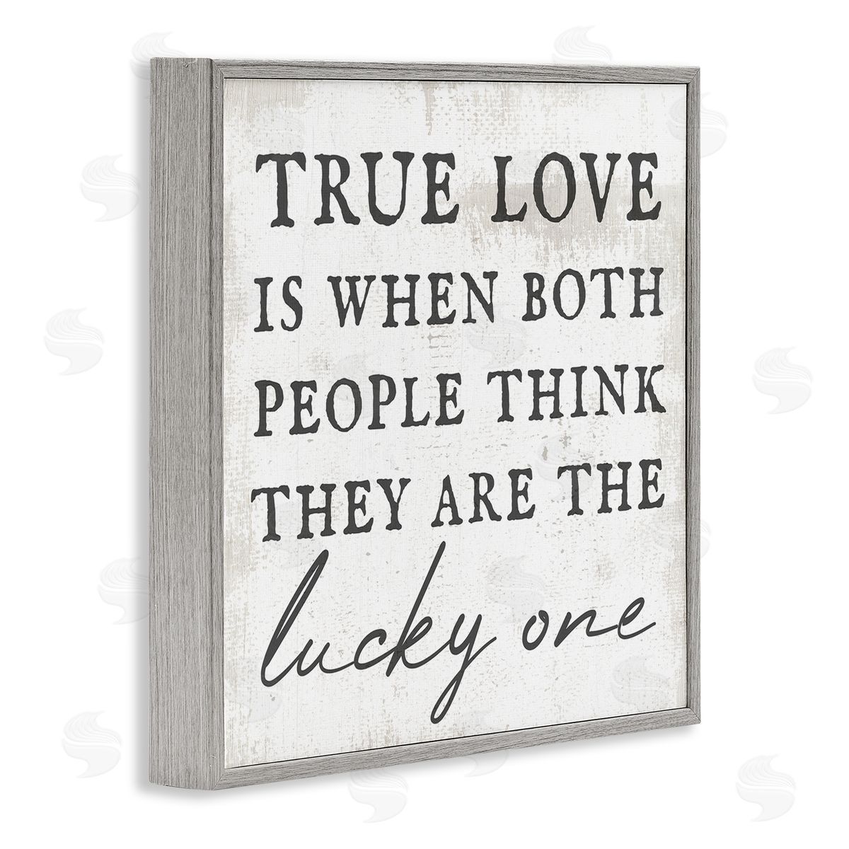 True Love Romantic Phrase Grey Frame Print Wall Art, Home Decor by Stupell Studio