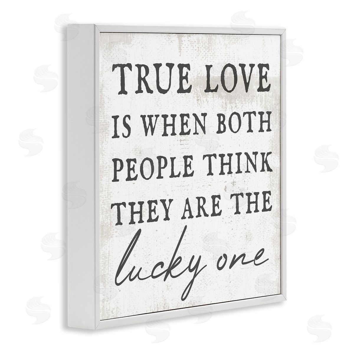 True Love Romantic Phrase White Frame Print Wall Art, Home Decor by Stupell Studio