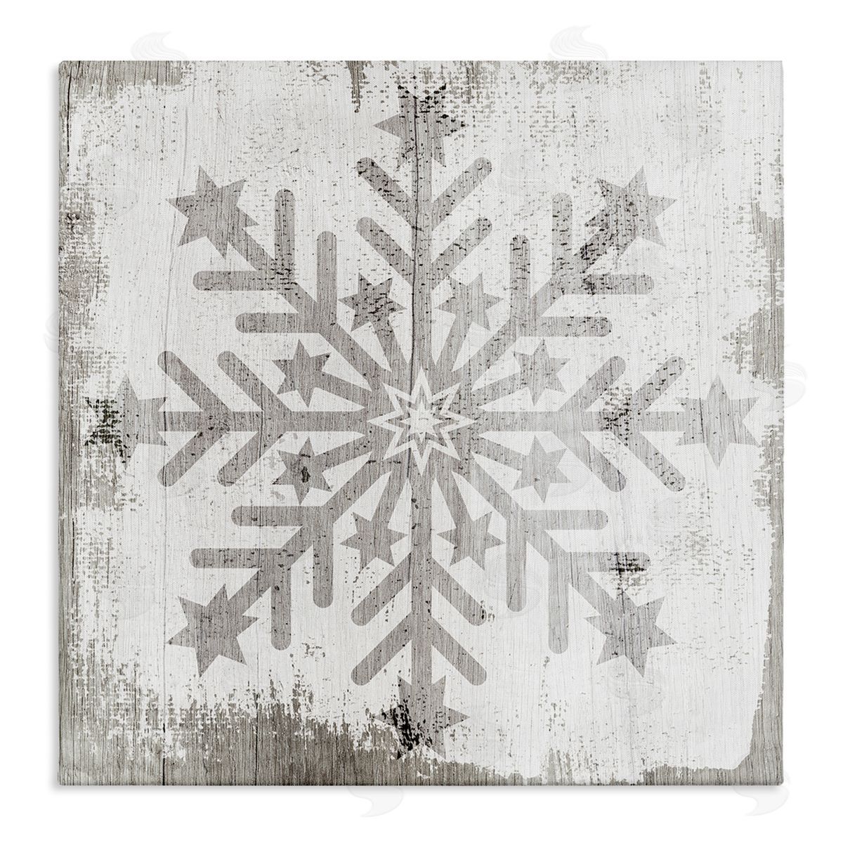 Winter Snowflake Distressed Pattern Canvas Wall Art, Home Decor by Stupell Studio