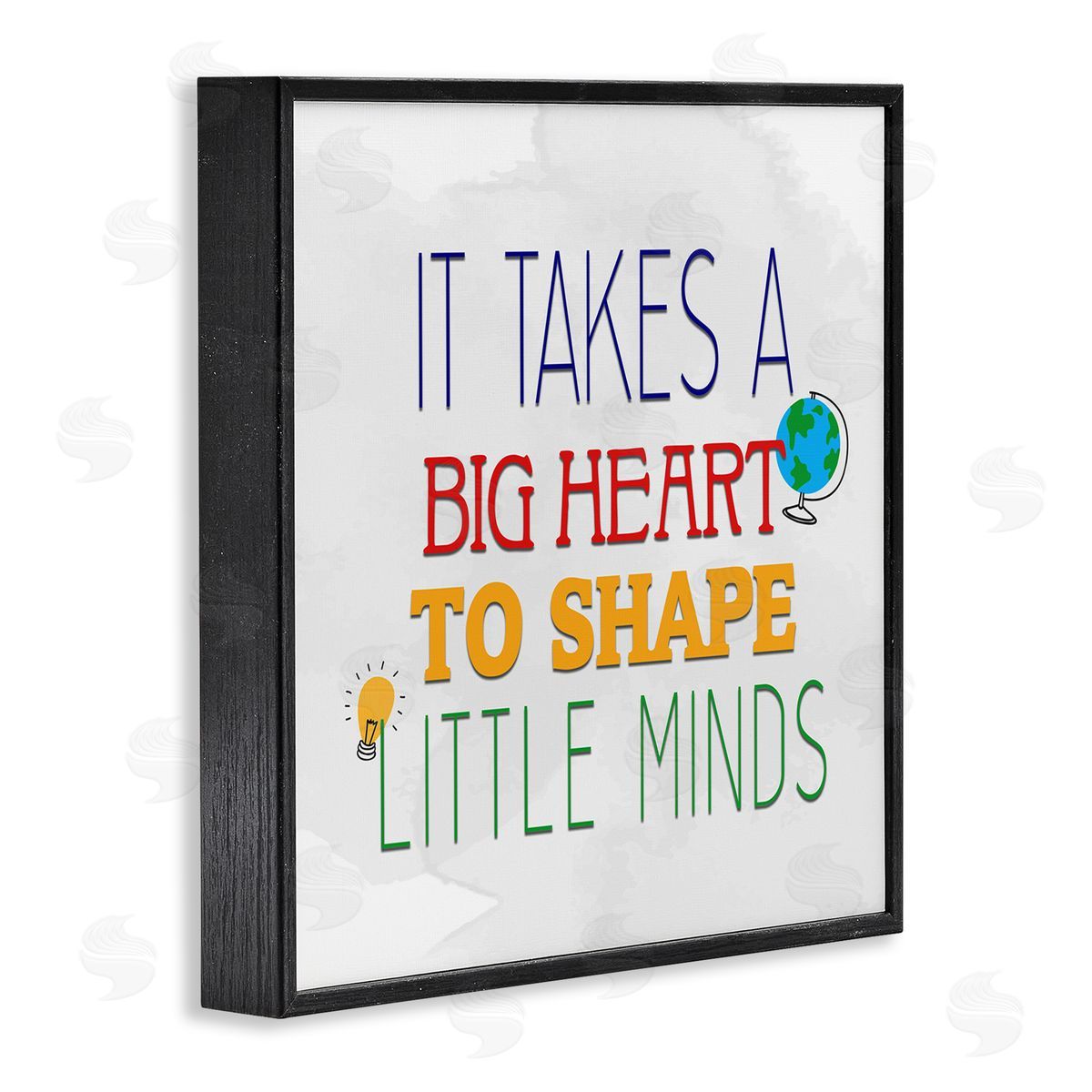 Kim Allen Big Heart To Shape Little Minds Phrase Black Framed Glicee Wall Art Print