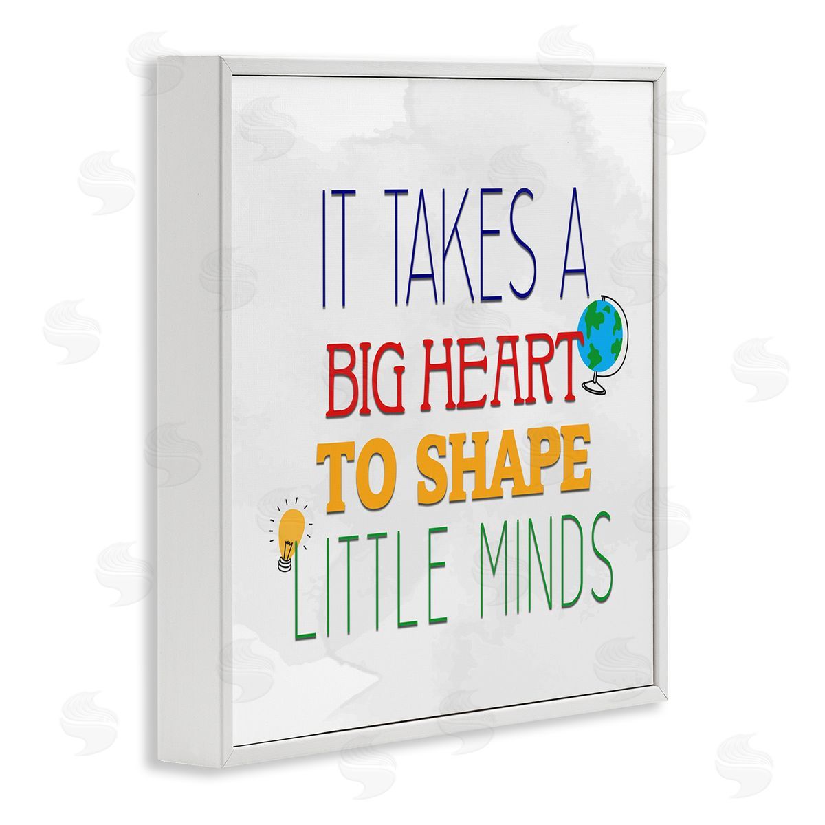 Kim Allen Big Heart To Shape Little Minds Phrase White Framed Glicee Wall Art Print