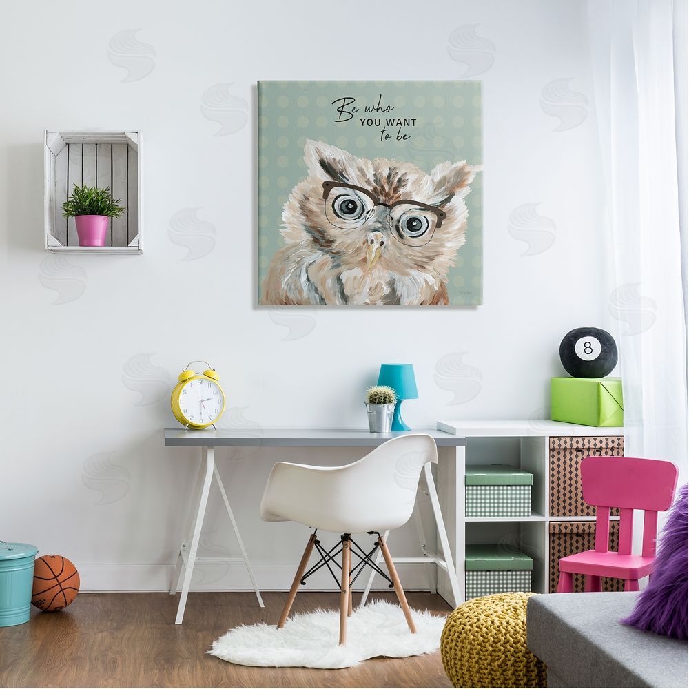Cindy Jacobs Be Who You Want To Owl Canvas Wall Art in Room