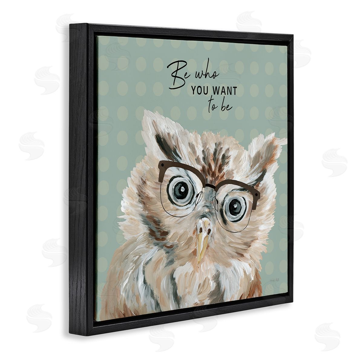Cindy Jacobs Be Who You Want To Owl Black Floating Frame Canvas Wall Art Print