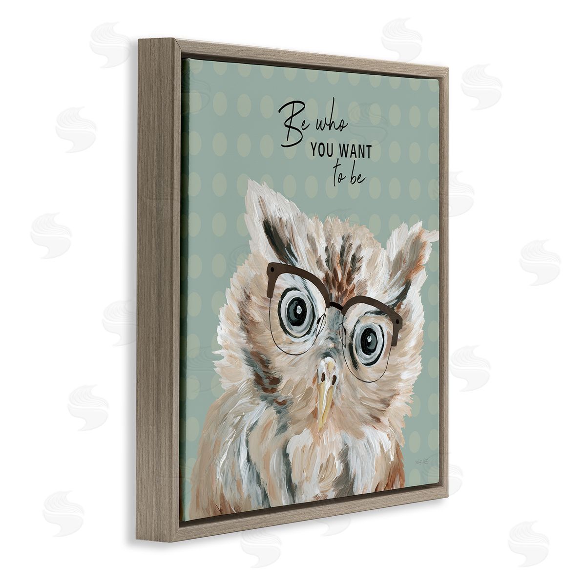 Cindy Jacobs Be Who You Want To Owl Brown Floating Frame Canvas Wall Art Print