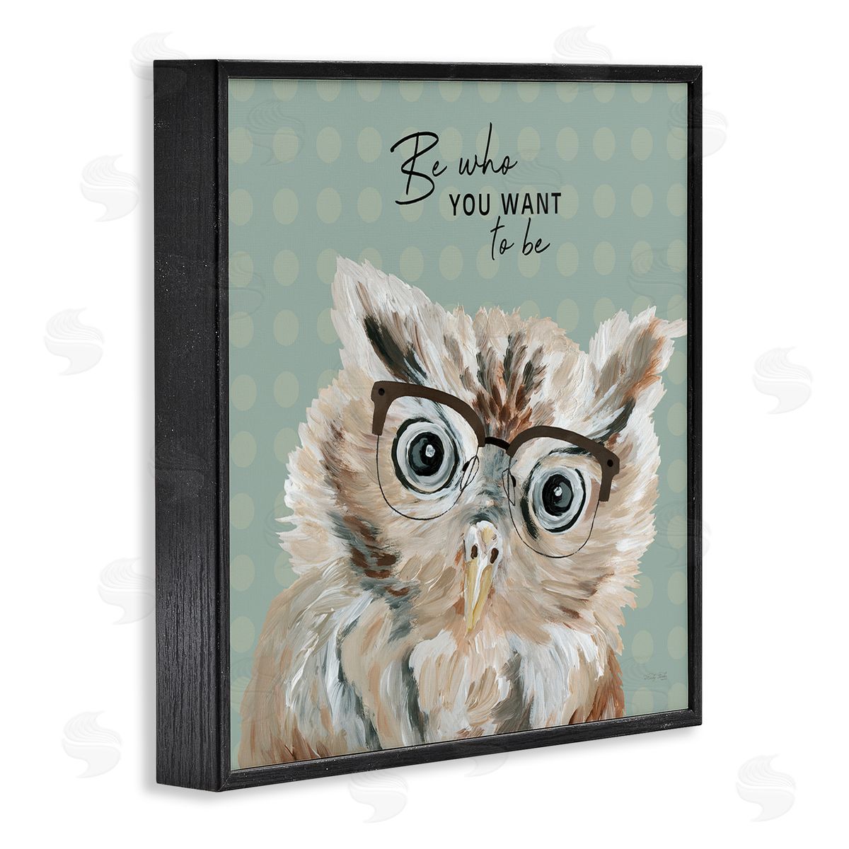 Cindy Jacobs Be Who You Want To Owl Black Framed Glicee Wall Art Print