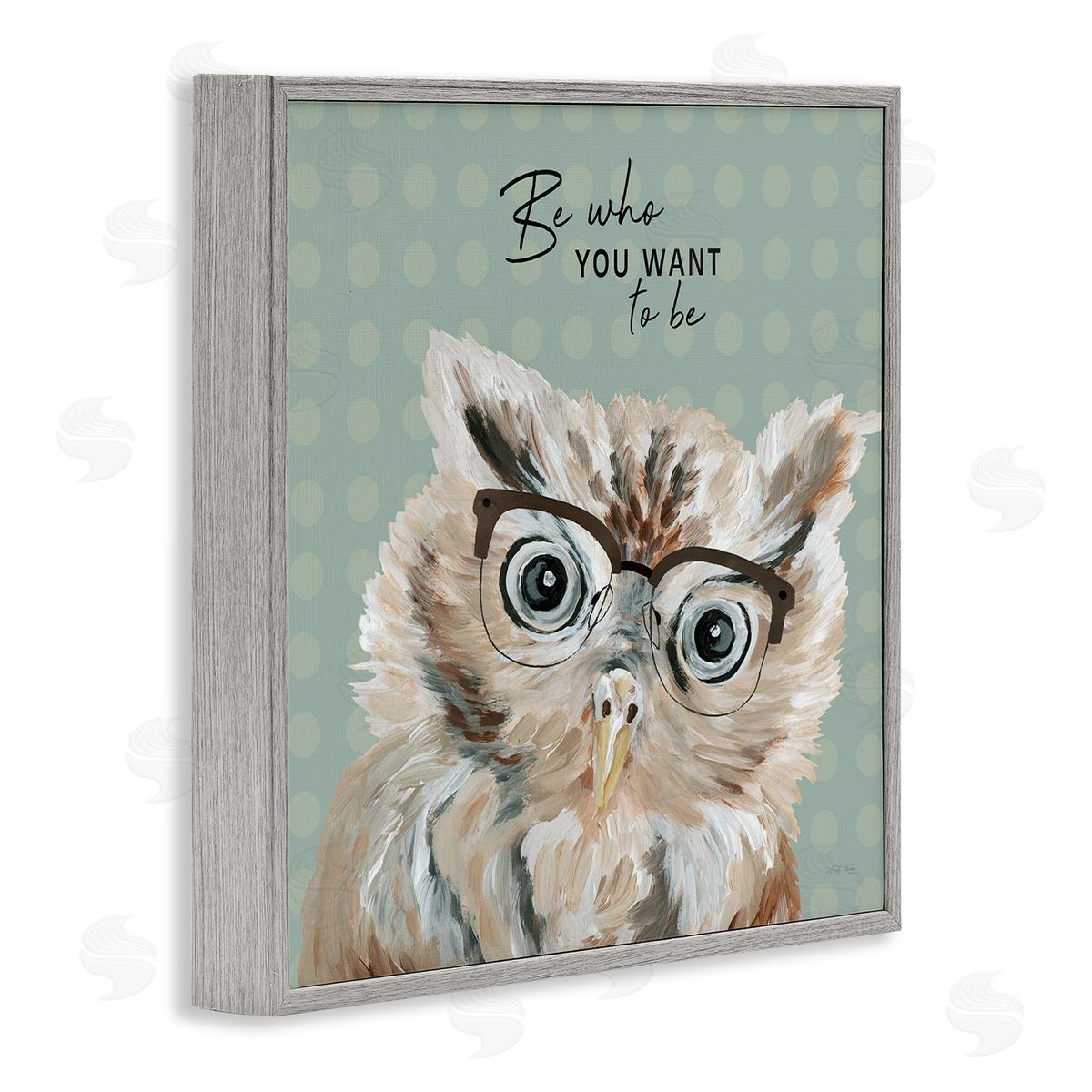 Cindy Jacobs Be Who You Want To Owl Gray Framed Glicee Wall Art Print
