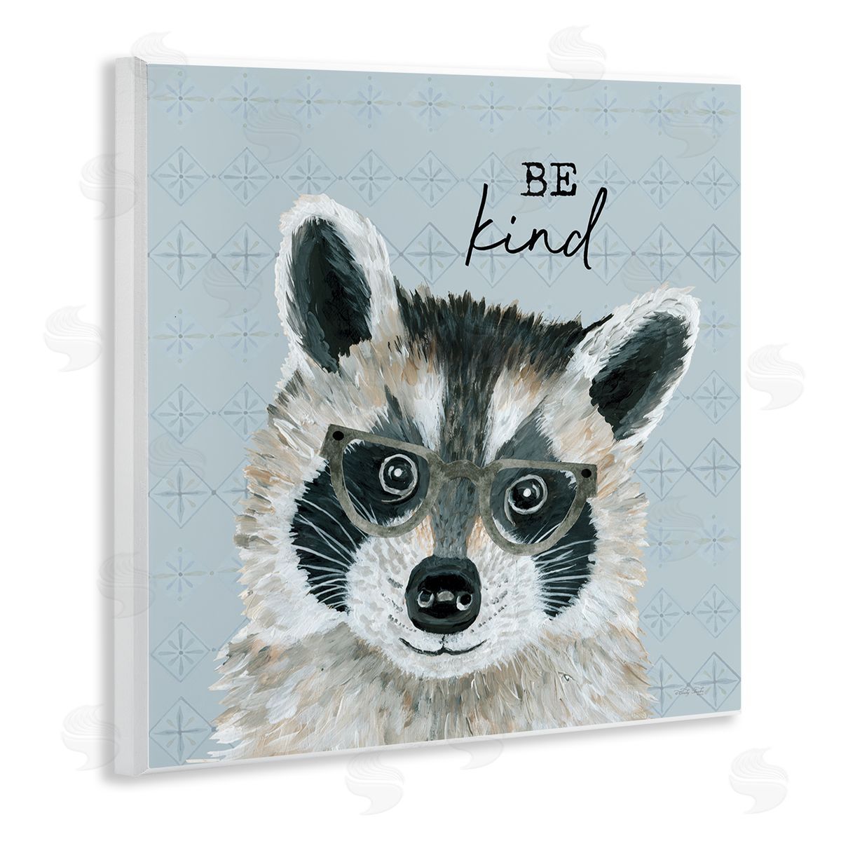Cindy Jacobs Be Kind Happy Raccoon Patterned Wooden Wall Plaque Art Print